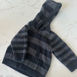 Black & Gray Striped Gap Knit Hoodie